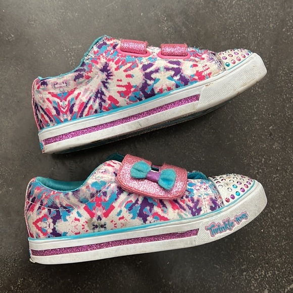 Sketchers - Twinkle Toes - Sz. 11 - Pink/Blue Glitter - Picture 6 of 12